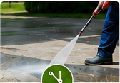 Pressure washing a driveway